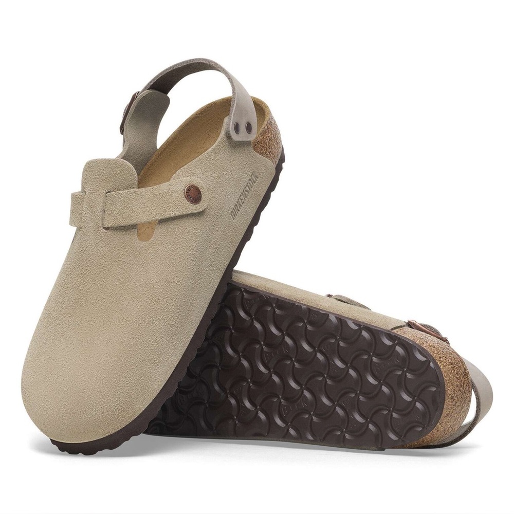 Birkenstock Tokio Men's Clogs Suede Leather Slide Sandal Taupe Size 45/12 - 12.5 - Picture 14 of 16